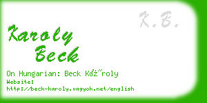 karoly beck business card